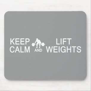 Keep Calm & Lift Weights custom colour mousepad