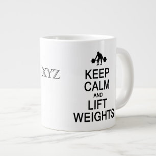 Keep Calm & Lift Weights custom monogram mugs