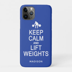 Keep Calm & Lift Weights custom name & colour case