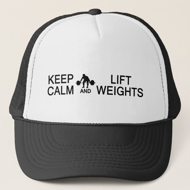 Keep Calm & Lift Weights hat - choose colour (Front)