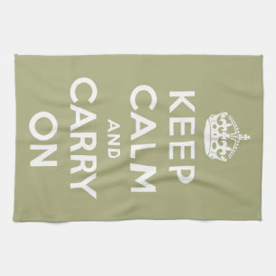 Keep Calm Light Green Tea Towel
