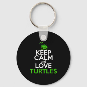 Keep Calm Love Turtles Funny Turtle Lover Quote Cu Key Ring