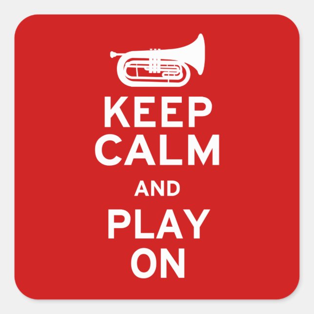 Keep Calm - Marching Baritone Square Sticker (Front)