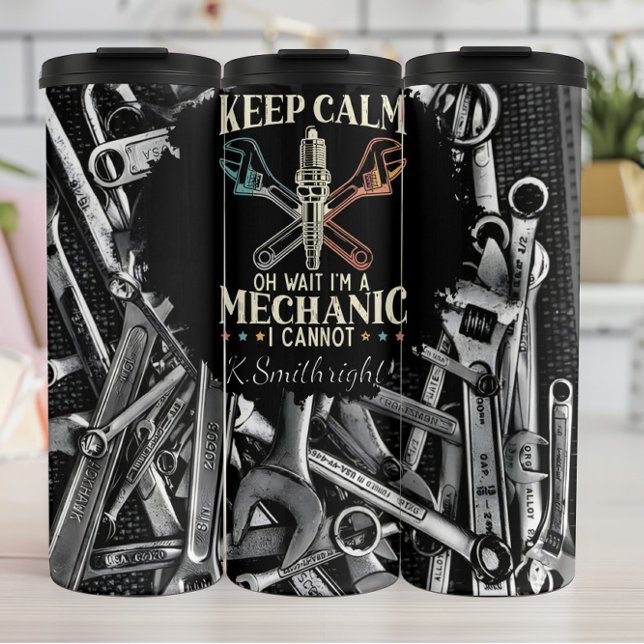 Keep Calm Mechanic Spark Plug Wrench Thermal Tumbler (Creator Uploaded)