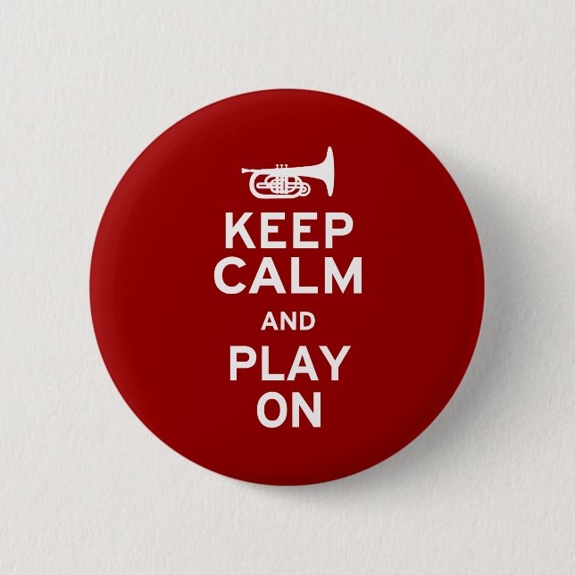 Keep Calm Mellophone 6 Cm Round Badge (Front)