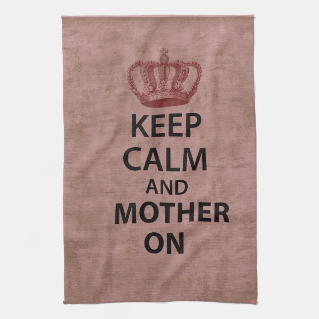 Keep Calm & Mother On Tea Towel (Vertical)