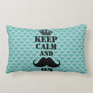 Keep Calm Moustache On Lumbar Cushion
