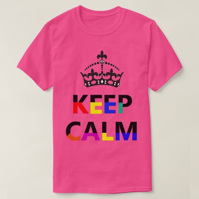 Keep Calm No Stress Colourful Positive Quotes T-Shirt (Design Front)