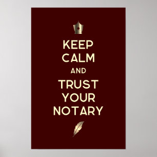 Keep calm notary quote text poster