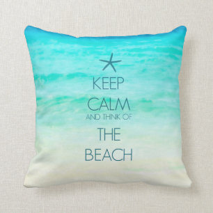 Keep Calm Ocean Beach Pillow
