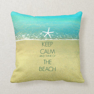 Keep Calm Ocean Wave Beach Sand Pillow