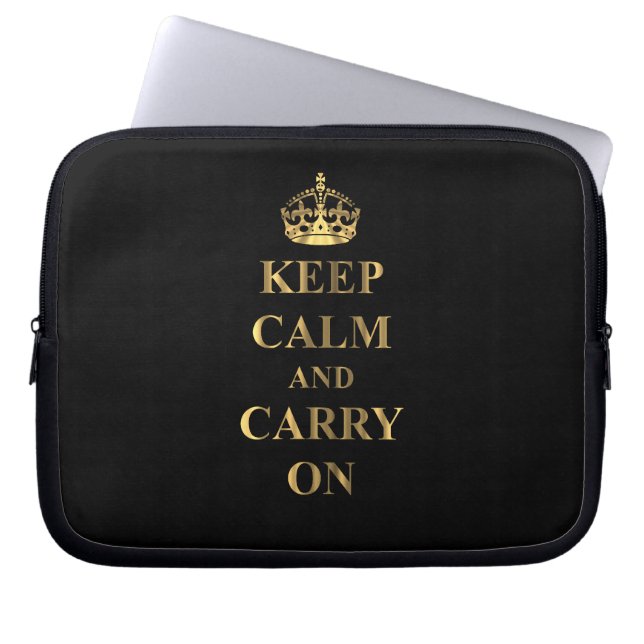 Keep calm on any colour laptop sleeve (Front)