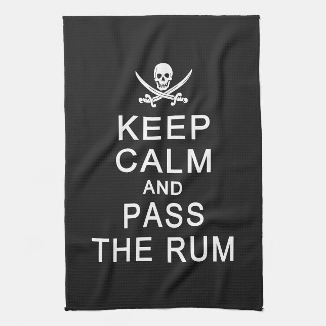 Keep Calm & Pass The Rum hand towel (Vertical)