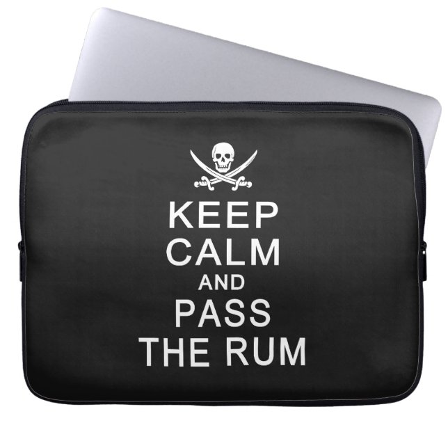 Keep Calm & Pass The Rum laptop sleeves (Front)