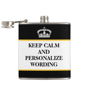 Keep Calm Personalise online template Hip Flask