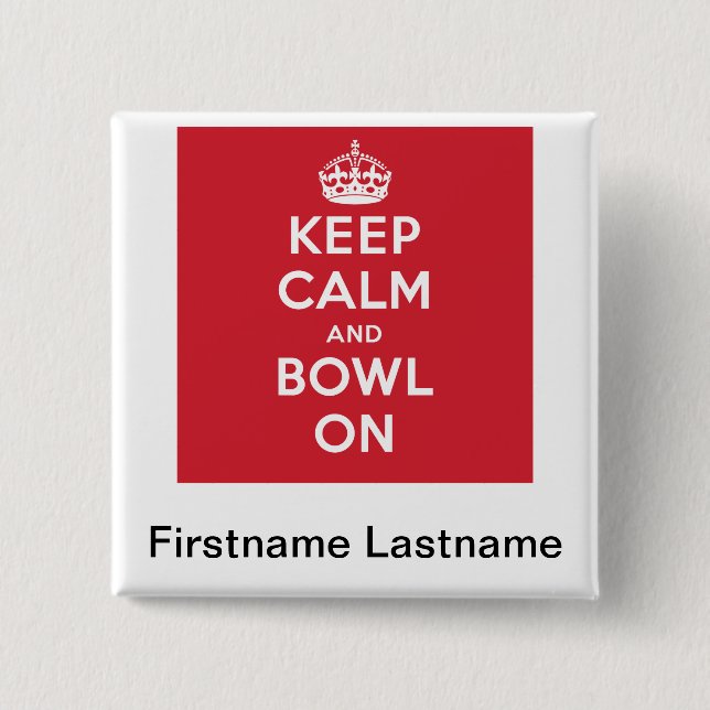 "Keep Calm" Personalised Button (Front)