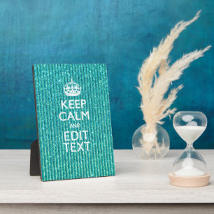 Keep Calm Personalised Text on Turquoise Plaque
