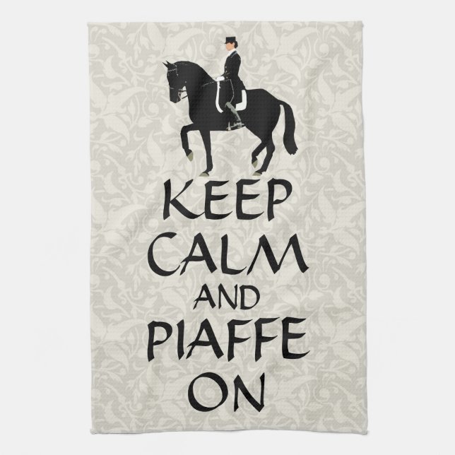 Keep Calm & Piaffe On Dressage Tea Towel (Vertical)