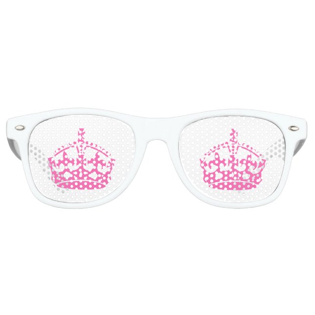 Keep Calm Pink Crown Retro Sunglasses (Front)