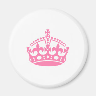 Keep calm pink victory crown magnet