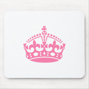 Keep calm pink victory crown mouse mat