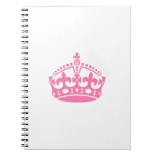 Keep calm pink victory crown notebook