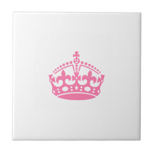 Keep calm pink victory crown tile