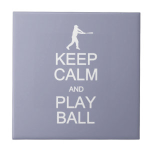 Keep Calm & Play Ball custom color ceramic tiles