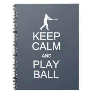 Keep Calm & Play Ball custom color notebook