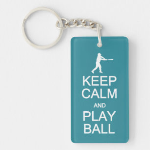Keep Calm & Play Ball custom key chain