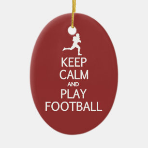 Keep Calm & Play Football custom colour ornament