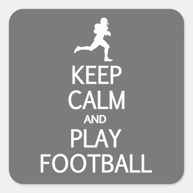 Keep Calm & Play Football custom colour stickers (Front)