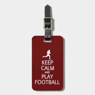 Keep Calm & Play Football custom luggage tag