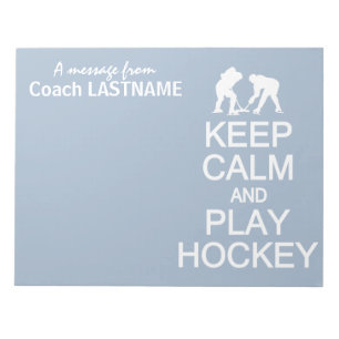 Keep Calm & Play Hockey custom color notepad
