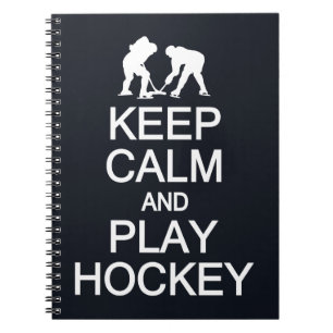 Keep Calm & Play Hockey custom colour notebook