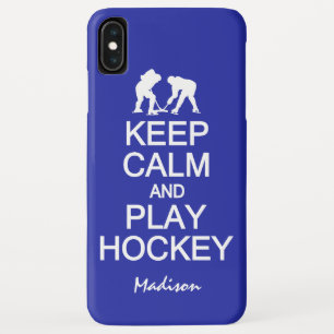 Keep Calm & Play Hockey custom name & colour cases