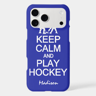Keep Calm & Play Hockey custom name & colour cases