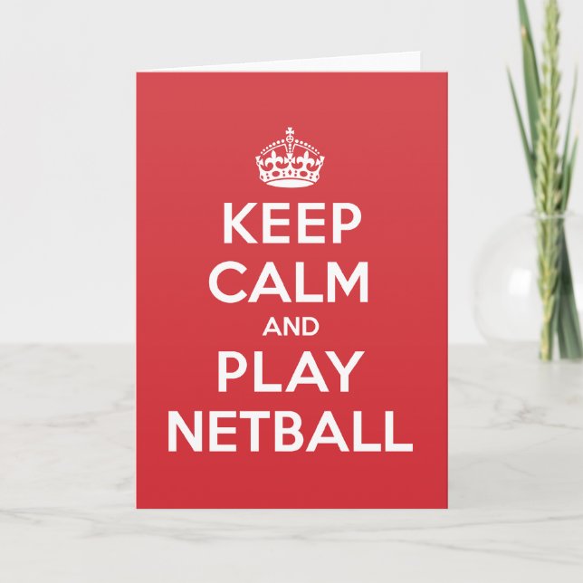 Keep Calm Play Netball Greeting Note Card (Front)