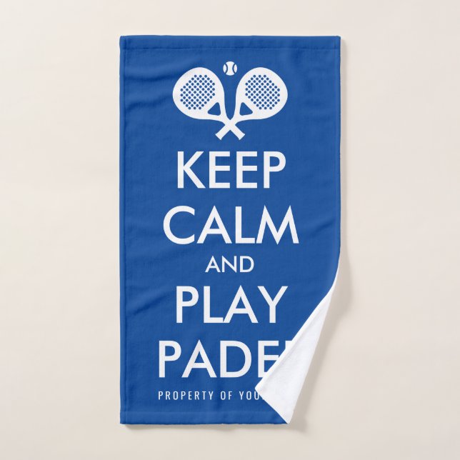 Keep calm play padel tennis hand towel for player (Hand Towel)