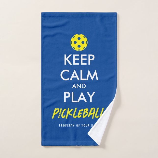 Keep calm play pickleball sports hand towel gift (Hand Towel)