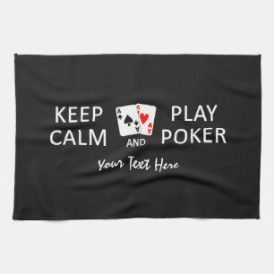 KEEP CALM & PLAY POKER custom hand towel