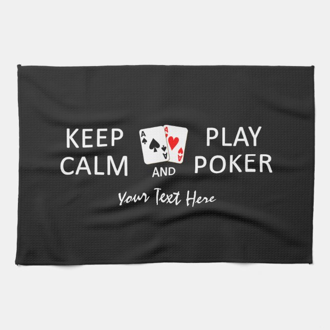 KEEP CALM & PLAY POKER custom hand towel (Horizontal)