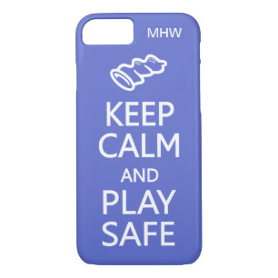 Keep Calm & Play Safe custom monogram & colour iPhone 8/7 Case