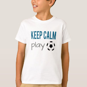 Keep Calm Play Soccer Unisex Kids LS Tee