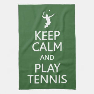Keep Calm & Play Tennis custom color kitchen towel