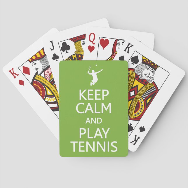 Keep Calm & Play Tennis custom color playing cards (Back)