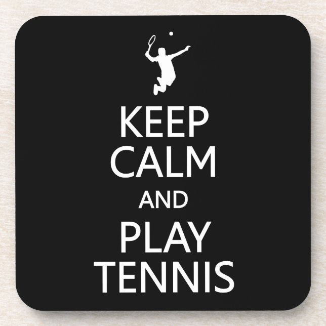 Keep Calm & Play Tennis custom colour coasters (Front)