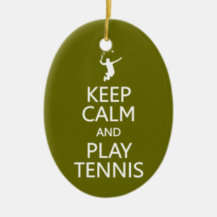 Keep Calm & Play Tennis custom ornament