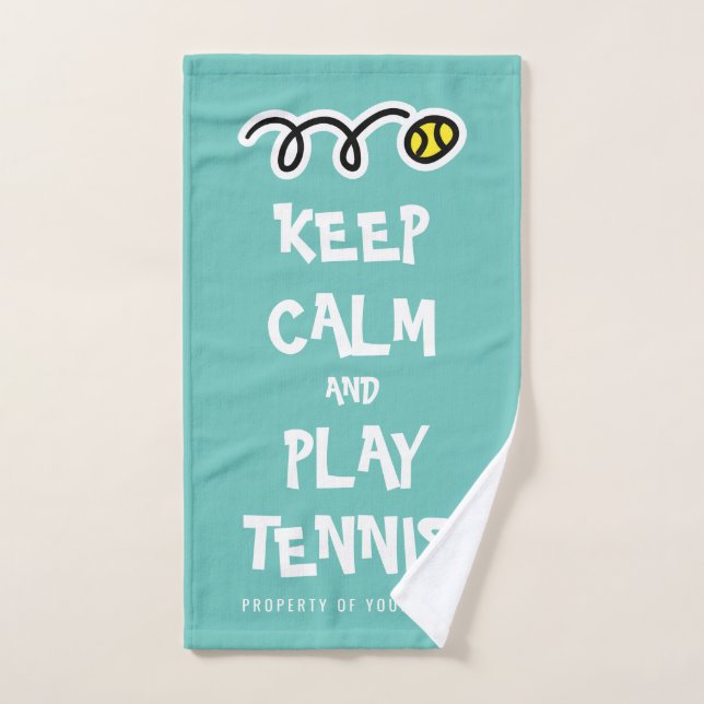 Keep calm play tennis sports hand towel for player (Hand Towel)