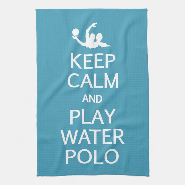 Keep Calm & Play Water Polo custom color towel (Vertical)